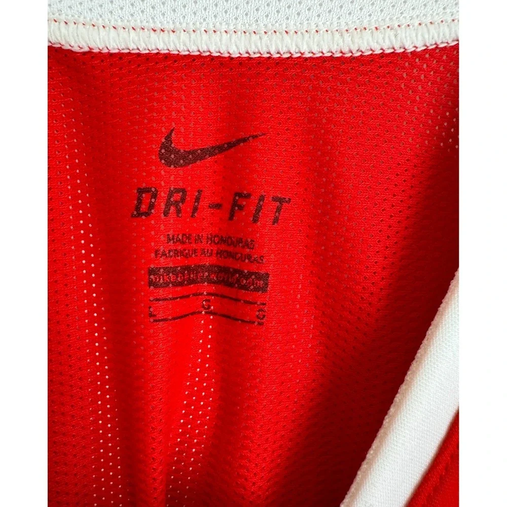 NEW Nike Fastbreak Stock Basketball Jersey Red White Girls Size Large 683337-658